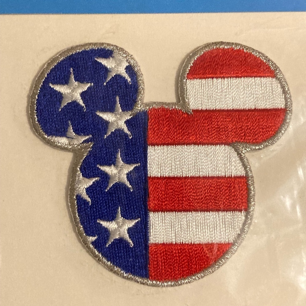 Vintage Mickey Mouse Flag Iron On Patch - Picture 2 of 3
